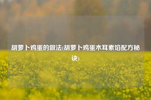胡萝卜鸡蛋的做法(胡萝卜鸡蛋木耳素馅配方秘诀)