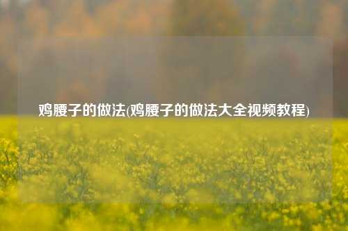 鸡腰子的做法(鸡腰子的做法大全视频教程)