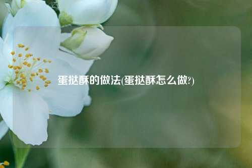 蛋挞酥的做法(蛋挞酥怎么做?)