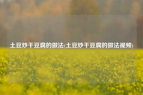 土豆炒干豆腐的做法(土豆炒干豆腐的做法视频)