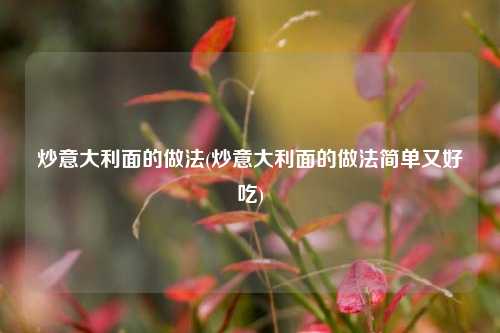 炒意大利面的做法(炒意大利面的做法简单又好吃)